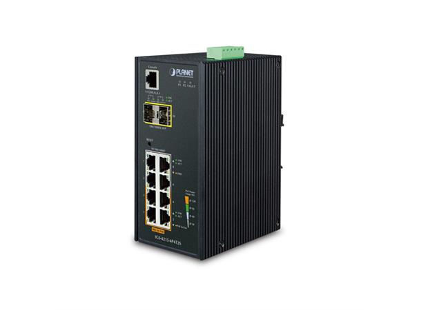 Industriell Switch 4-port 802.3AT POE+ Planet: 2x100/1000X SFP IP30 